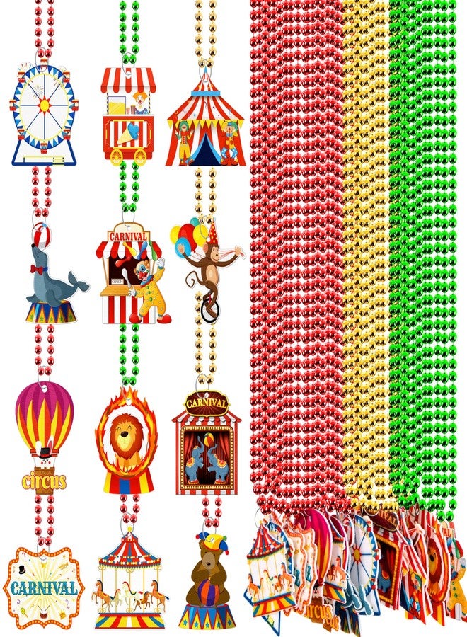 Moon Boat 21Pcs Carnival Circus Theme Party Decorations - Beaded Necklaces Red Green Gold for Birthday Favors Supplies - Image 1